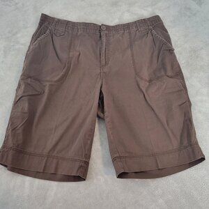 St Johns Bay Womens Shorts 18W Plus Brown Zip Fly Pockets Casual BRO26E
